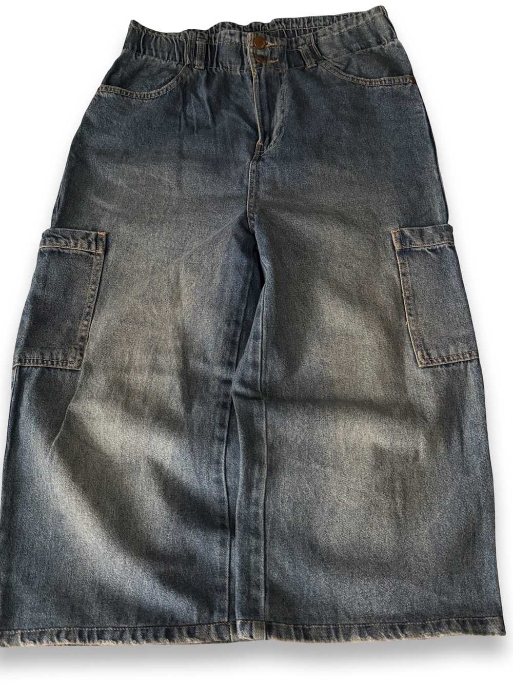 Ginger Jeans Blue denim cargo pants Capris Y2K 28